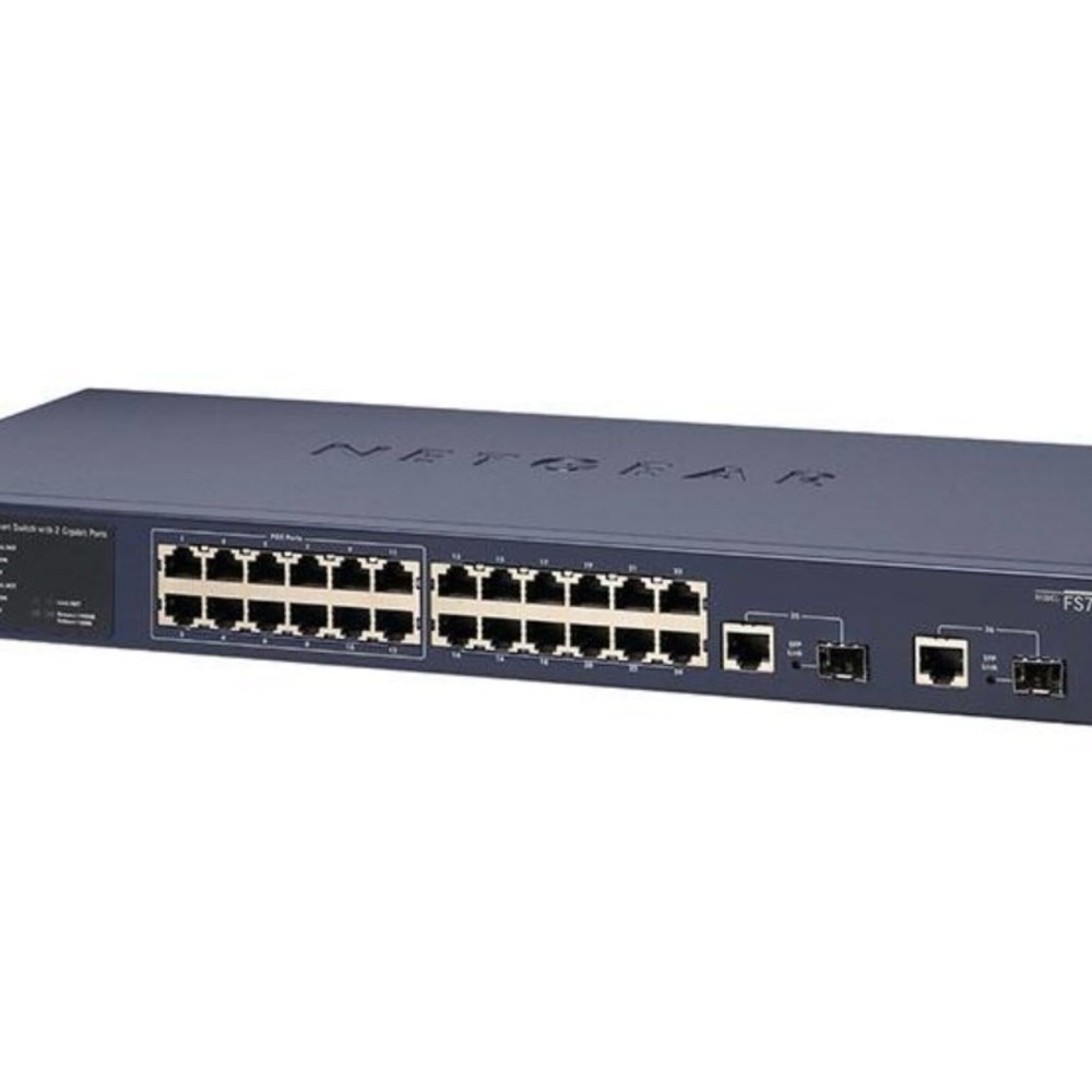 ProSAFE 24 Port 10/100 Mbps Smart Switch with 2 Gigabit Ports and PoE Blue - Picture 2 of 6